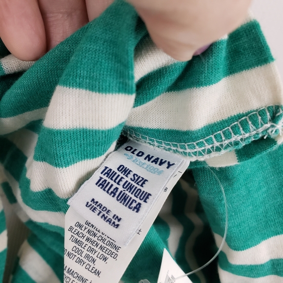 Old Navy Infinity Scarf NWT Green White Stripe Lightweight Scarf Boho Classic - Picture 3 of 4